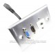 Placa Tapa Vga + HDMI 1.4 (4K + Ethernet + 3D) + Audio Jack 3.5 mm IDC Aluminio